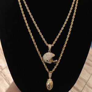14k gold filled rope chains and charm combo